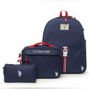 U.S. Polo Assn. 16" Unisex Backpack, Lunch Box, & Pencil Case